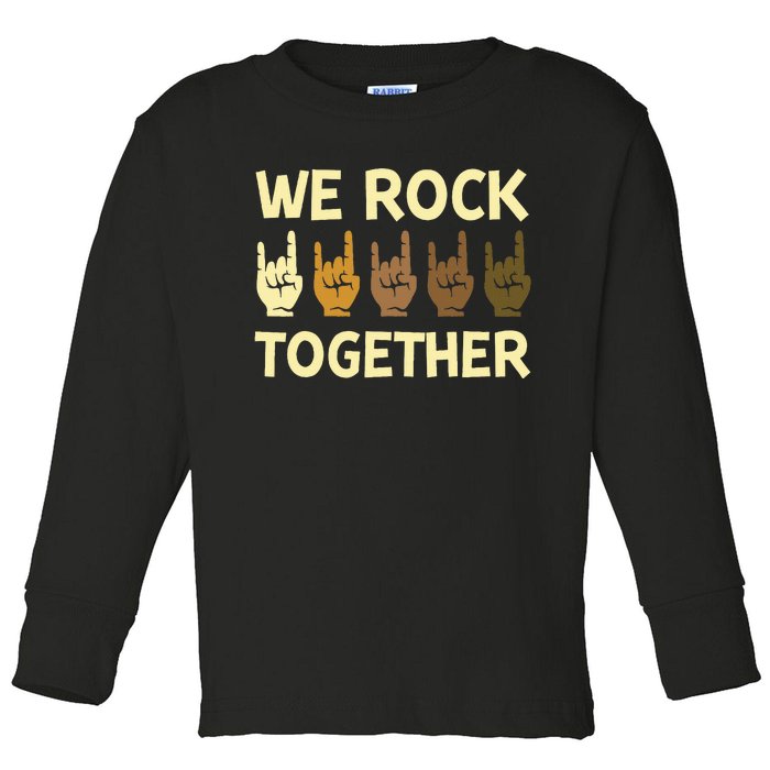 Funny We Rock Together Hands Rock Lovers Toddler Long Sleeve Shirt