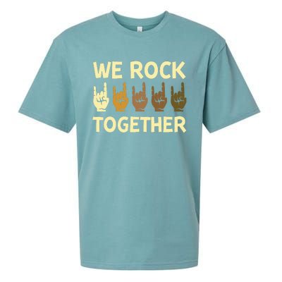 Funny We Rock Together Hands Rock Lovers Sueded Cloud Jersey T-Shirt