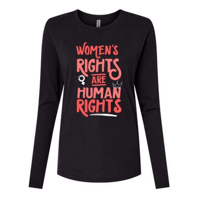 Feminist Women Rights Are Human Rights Womens Cotton Relaxed Long Sleeve T-Shirt