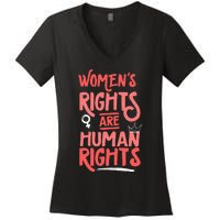 Feminist Women Rights Are Human Rights Women's V-Neck T-Shirt