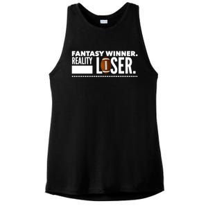 Fantasy Winner Reality Loser Fantasy Football Champion Gift Ladies PosiCharge Tri-Blend Wicking Tank