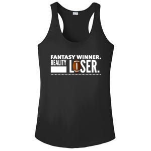 Fantasy Winner Reality Loser Fantasy Football Champion Gift Ladies PosiCharge Competitor Racerback Tank