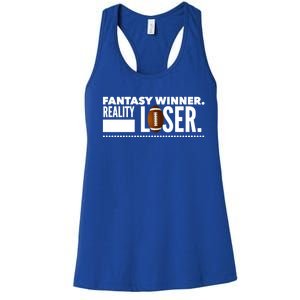 Fantasy Winner Reality Loser Fantasy Football Champion Gift Women's Racerback Tank