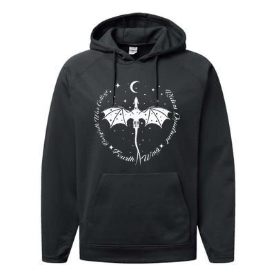 Fourth Wing Romantasy Dragons Yarros Basgiath Fantasy Book Performance Fleece Hoodie