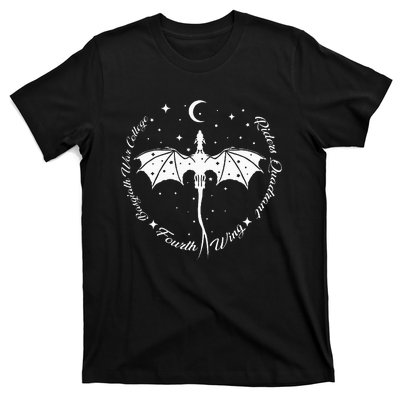 Fourth Wing Romantasy Dragons Yarros Basgiath Fantasy Book T-Shirt