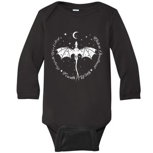 Fourth Wing Romantasy Dragons Yarros Basgiath Fantasy Book Baby Long Sleeve Bodysuit