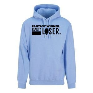 Fantasy Winner Reality Loser Fantasy Football Champion Gift Unisex Surf Hoodie