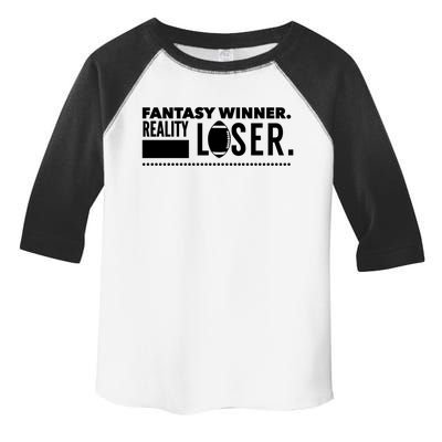 Fantasy Winner Reality Loser Fantasy Football Champion Gift Toddler Fine Jersey T-Shirt