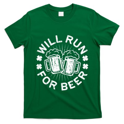 Funny Will Run For Beer Saint Patricks Day Gift T-Shirt