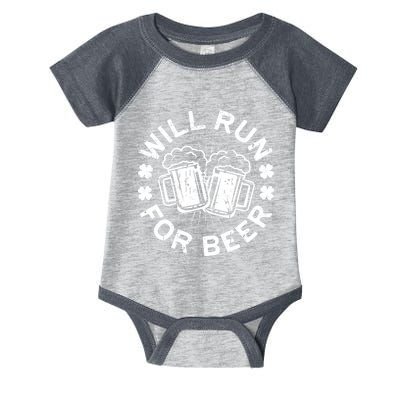 Funny Will Run For Beer Saint Patricks Day Gift Infant Baby Jersey Bodysuit