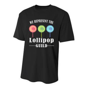 funny We Represent The Lollipop Guild Youth Performance Sprint T-Shirt