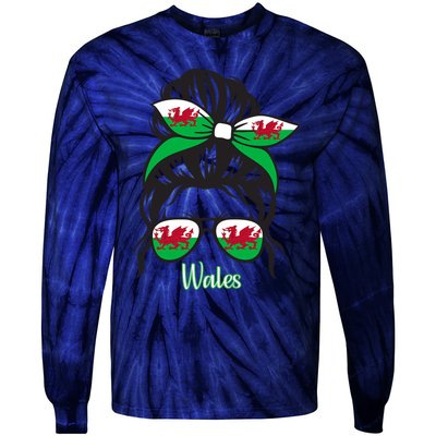 Funny Wales Roots Wales Flag Tie-Dye Long Sleeve Shirt