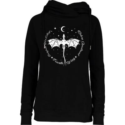 Fourth Wing Romantasy Dragons Yarros Basgiath Fantasy Book Womens Funnel Neck Pullover Hood