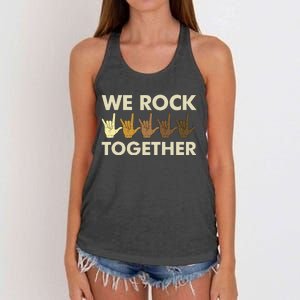 Funny We Rock Together Women's Knotted Racerback Tank