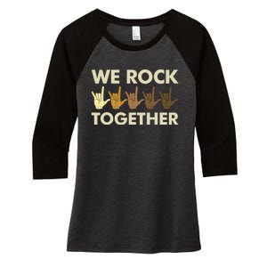 Funny We Rock Together Women's Tri-Blend 3/4-Sleeve Raglan Shirt