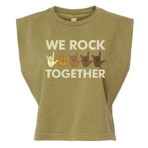 Funny We Rock Together Garment-Dyed Women's Muscle Tee