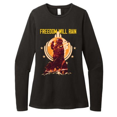 Freedom Will Rain Hell Of Diver Helldiving Lovers Womens CVC Long Sleeve Shirt