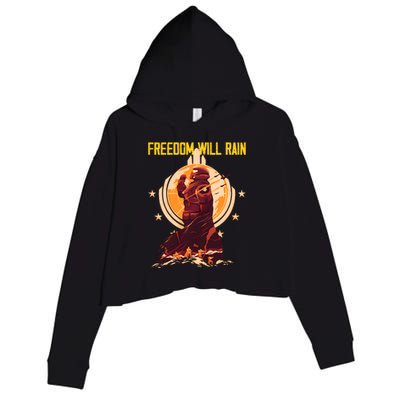 Freedom Will Rain Hell Of Diver Helldiving Lovers Crop Fleece Hoodie