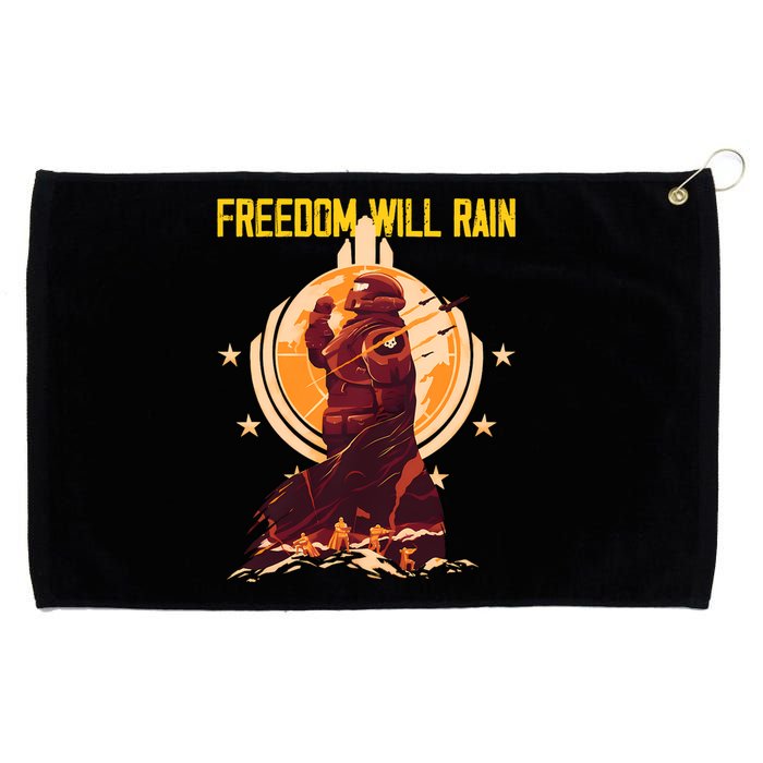 Freedom Will Rain Hell Of Diver Helldiving Lovers Grommeted Golf Towel