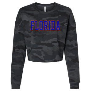 Florida Women Retro Orange Cropped Pullover Crew