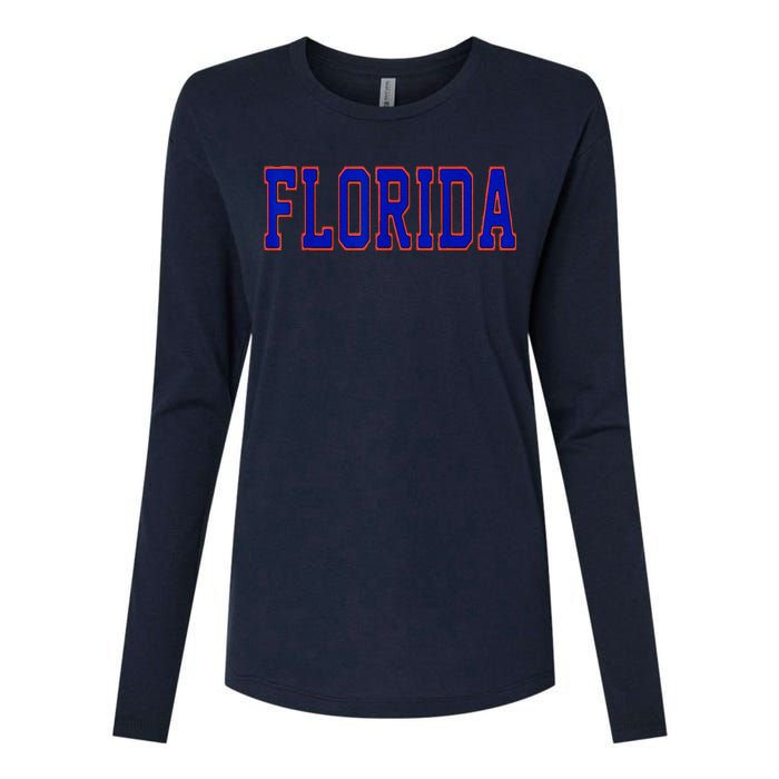 Florida Women Retro Orange Womens Cotton Relaxed Long Sleeve T-Shirt