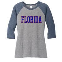 Florida Women Retro Orange Women's Tri-Blend 3/4-Sleeve Raglan Shirt