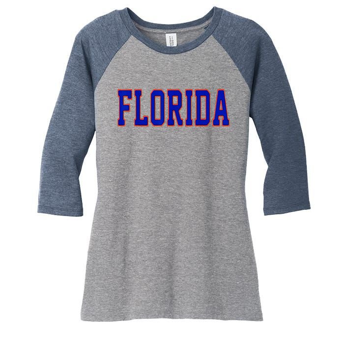 Florida Women Retro Orange Women's Tri-Blend 3/4-Sleeve Raglan Shirt