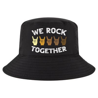 Funny We Rock Together Rocker Skeleton Hand Cool Comfort Performance Bucket Hat