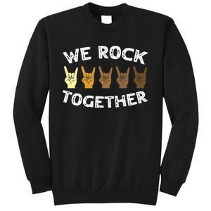 Funny We Rock Together Rocker Skeleton Hand Sweatshirt