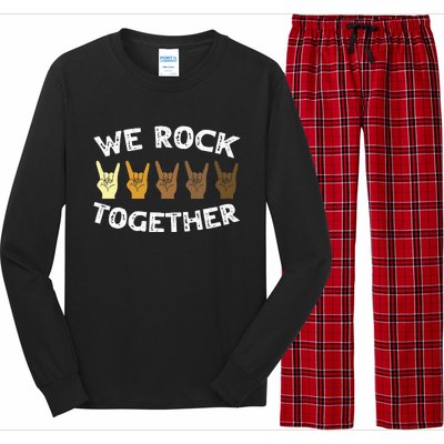 Funny We Rock Together Rocker Skeleton Hand Long Sleeve Pajama Set