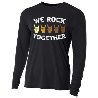 Funny We Rock Together Rocker Skeleton Hand Cooling Performance Long Sleeve Crew