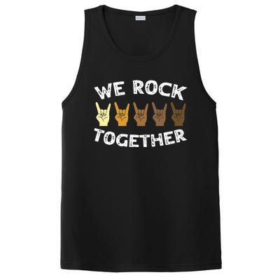 Funny We Rock Together Rocker Skeleton Hand PosiCharge Competitor Tank