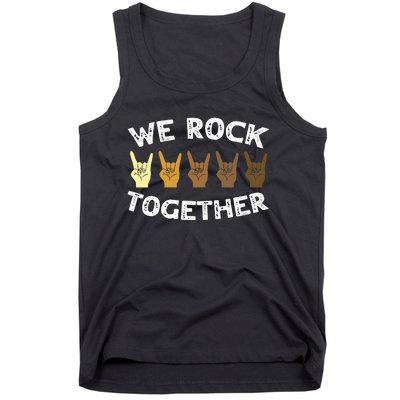 Funny We Rock Together Rocker Skeleton Hand Tank Top