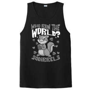 Funny Who Run The World? Squirrel Gift For Chipmunks Lovers Gift PosiCharge Competitor Tank