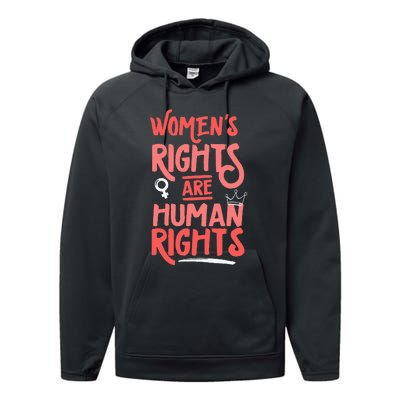 Feminist Women Rights Are Human Rights Performance Fleece Hoodie