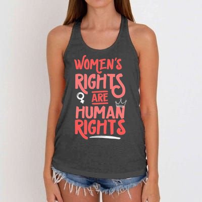 Feminist Women Rights Are Human Rights Women's Knotted Racerback Tank