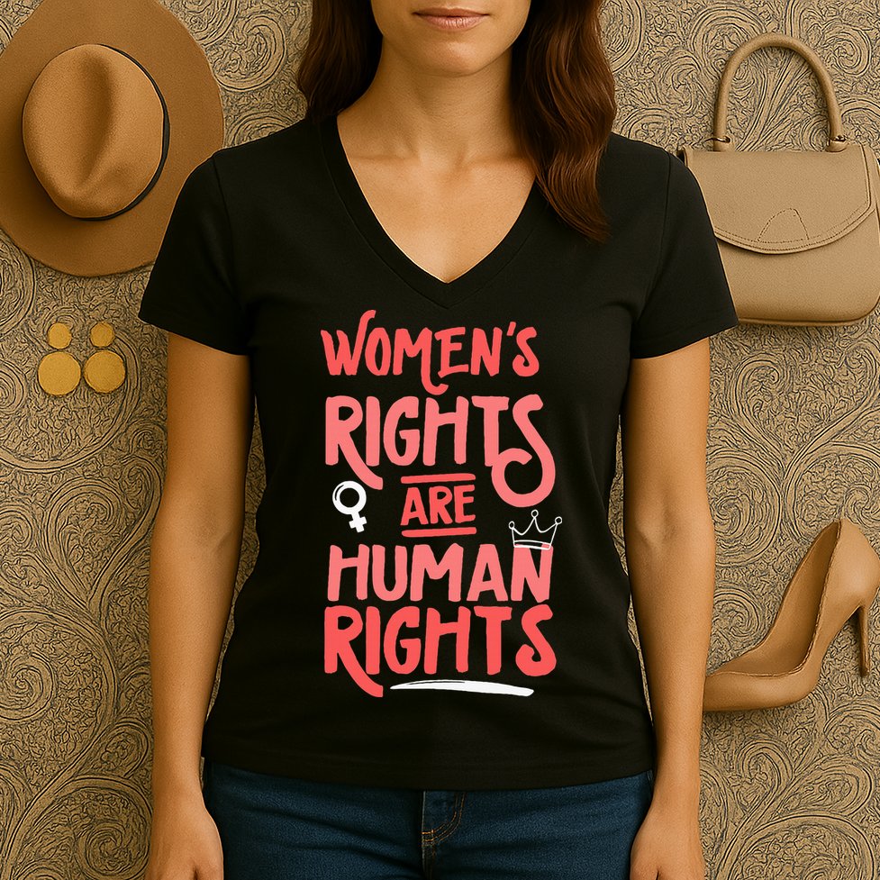 Feminist Women Rights Are Human Rights Women's V-Neck T-Shirt
