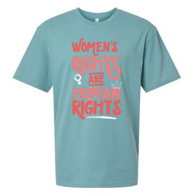 Feminist Women Rights Are Human Rights Sueded Cloud Jersey T-Shirt