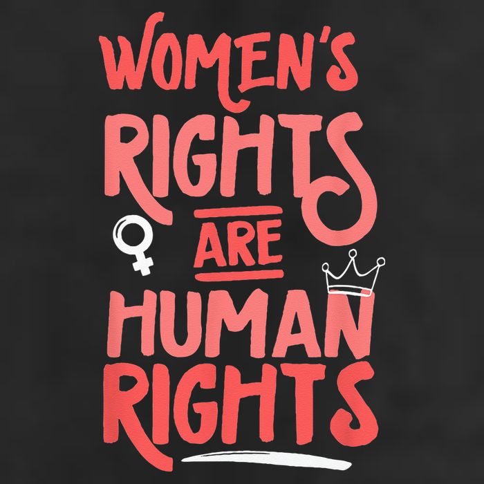 Feminist Womens Rights Are Human Rights 7 Panel Mesh Trucker Snapback Hat