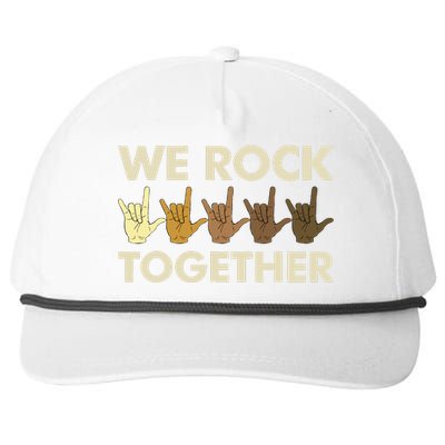 Funny We Rock Together Snapback Five-Panel Rope Hat