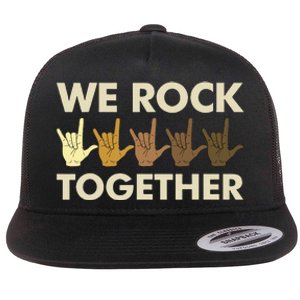 Funny We Rock Together Flat Bill Trucker Hat