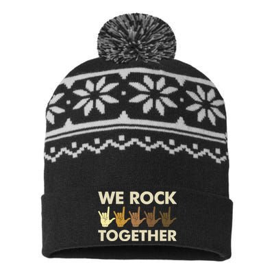 Funny We Rock Together USA-Made Snowflake Beanie