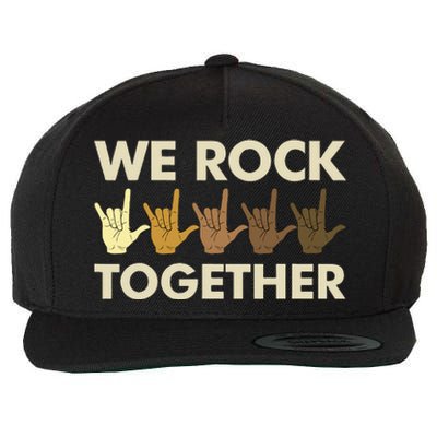 Funny We Rock Together Wool Snapback Cap