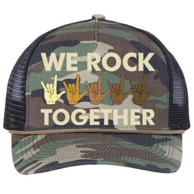 Funny We Rock Together Retro Rope Trucker Hat Cap