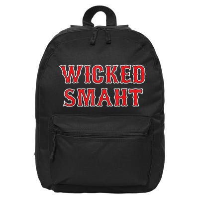 Funny Wicked Smaht Gift Funny Saying Sarcastic Novelty Boston 16 in Basic Backpack
