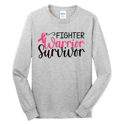 Fighter Warrior Survivor Breast Cancer Tall Long Sleeve T-Shirt