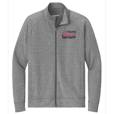 Fighter Warrior Survivor Breast Cancer Stretch Full-Zip Cadet Jacket