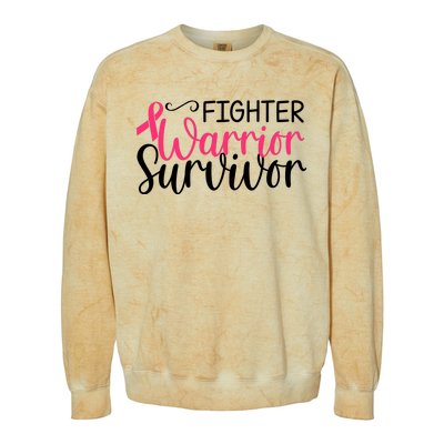 Fighter Warrior Survivor Breast Cancer Colorblast Crewneck Sweatshirt