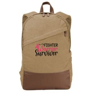 Fighter Warrior Survivor Breast Cancer Cotton Canvas Backpack