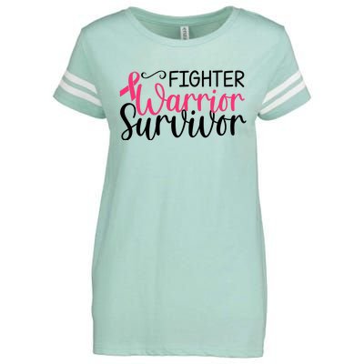 Fighter Warrior Survivor Breast Cancer Enza Ladies Jersey Football T-Shirt